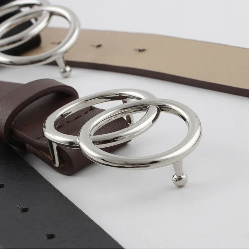 Silver Gold Double Ring Fashion Waist Belt