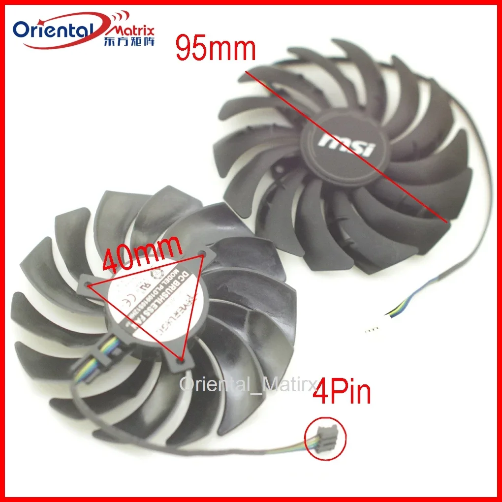 PLD10010S12HH PLD10010B12HH 12V 0.40A 4 พินสำหรับ MSI RTX3060 RTX3060ti RTX3070 VENTUS 2X วิดีโอกราฟิกการ์ดคูลเลอร์พัดลมระบายความร้อน 1