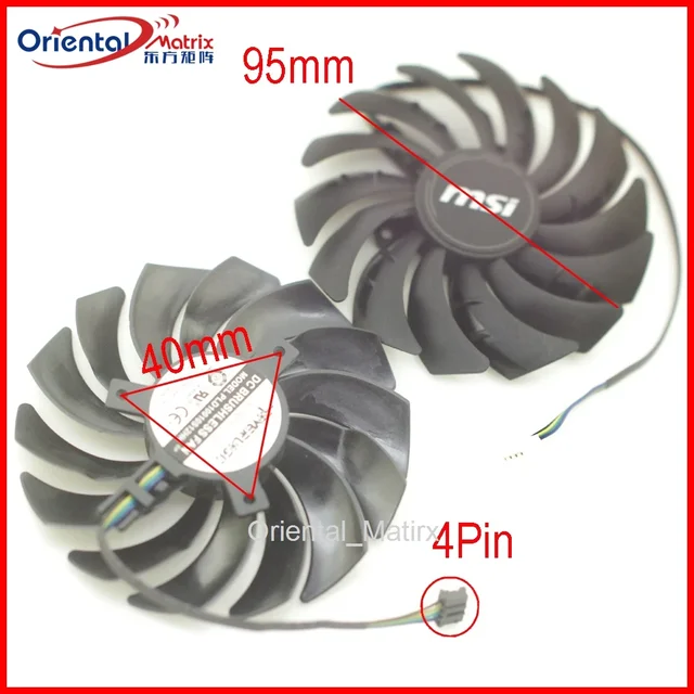 PLD10010S12HH PLD10010B12HH 12V 0.40A 4 พินสำหรับ MSI RTX3060 RTX3060ti RTX3070 VENTUS 2X วิดีโอกราฟิกการ์ดคูลเลอร์พัดลมระบายความร้อน 1