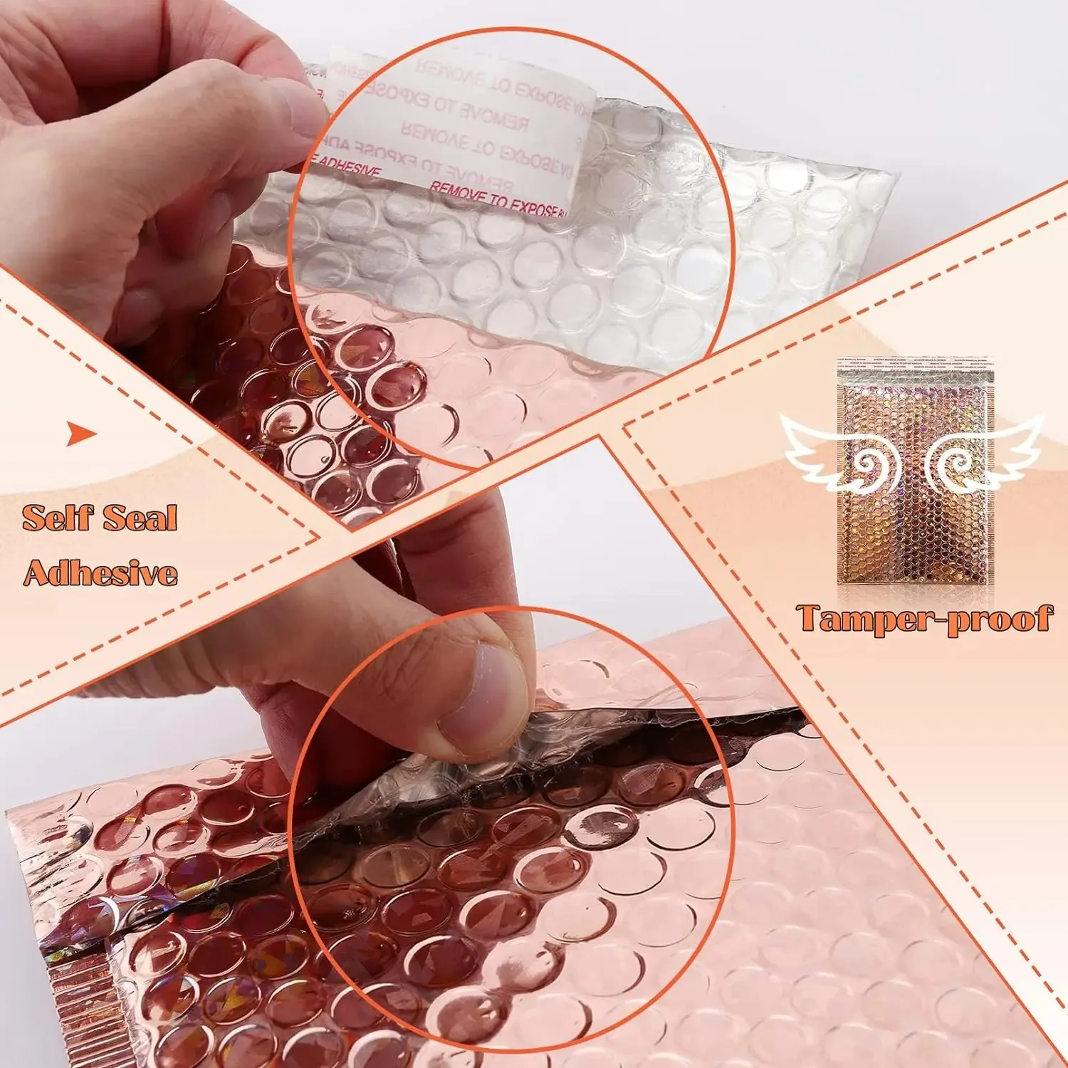 50 Pcs 버블 봉투 보내기 패키지 홀로그램 배송 포장 레이저 소규모 비즈니스 용품 포장 가방 배달 가방
