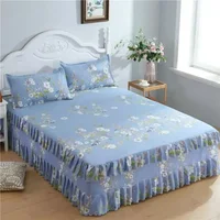 3PCS/Set Bed Sheet Set Flower Bedspread - Non-Slip Bed Dress Sheet for King/Queen Size 1.5M/1.8M/2M Beds Soft Home Bedding Cover 6