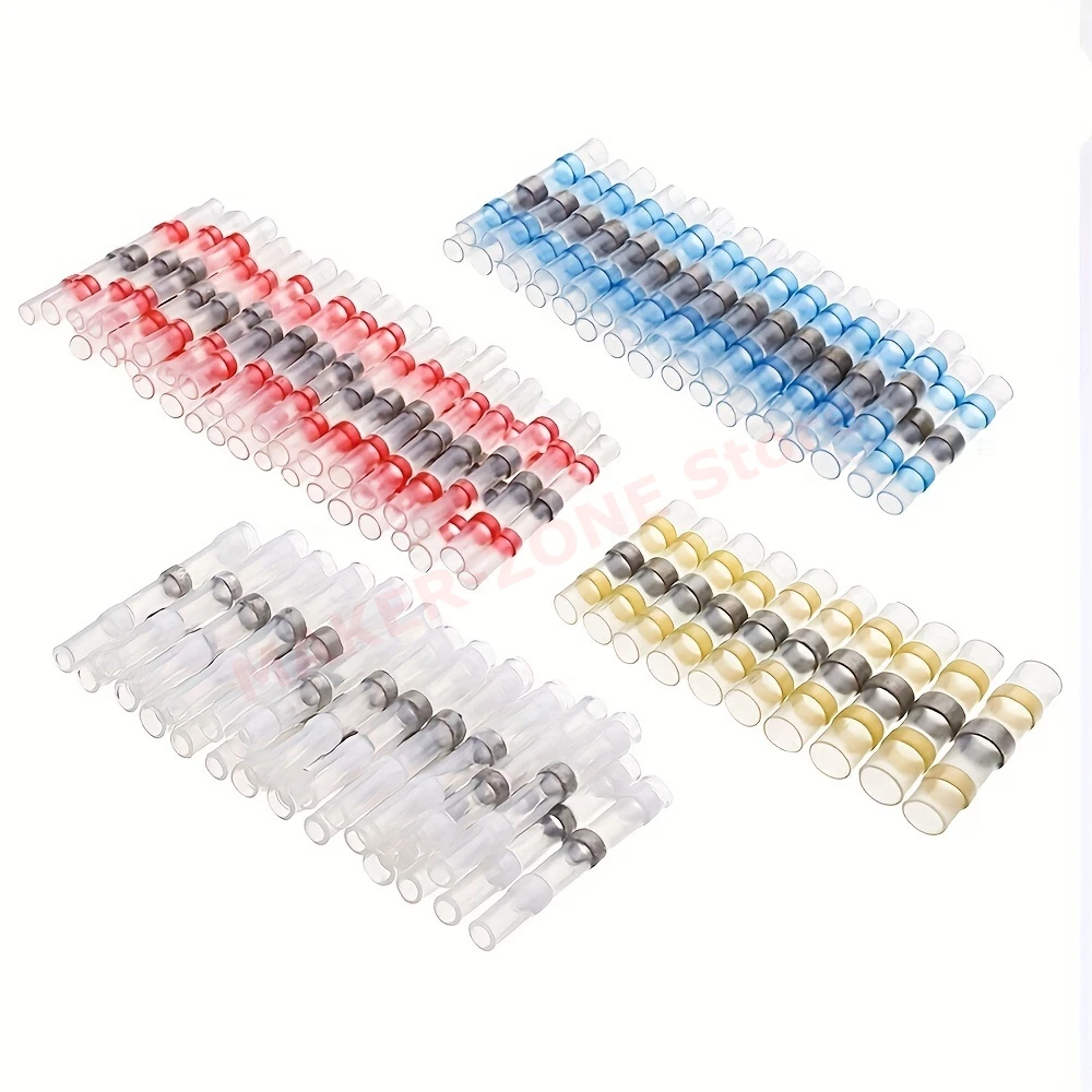 Waterproof Solder Seal Heat Shrink Wire Connectors Electrical Butt Terminals 10AWG-26AWG 50Pcs AWG 12-10 16-14 22-18 26-24 wire connectors wiring connector