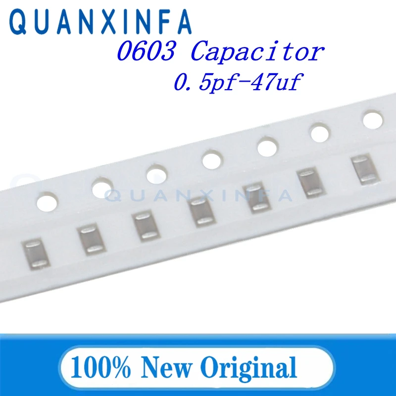 0603 SMD CHIP Multilayer Ceramic Capacitor 50V 0.5pF-47UF 10pF 22pF 100pF 470pF 1nF 10nF 100nF 0.1uF 1uF 2.2uF 4.7uF 10uF 100PCS ceramic capacitor smd capacitor multilayer capacitor