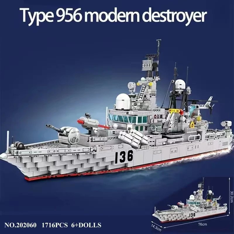 

WW2 Navy Warships Series Building Blocks Military Battleship Model Kit Soldier Weapon Boat Bricks Kids Construction Toys Set