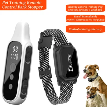 Collar de entrenamiento Digital para perros de 800m, resistente al agua, recargable, Control remoto, mascota con pantalla LCD para todos los tamaños, sonido de vibración de choque 1