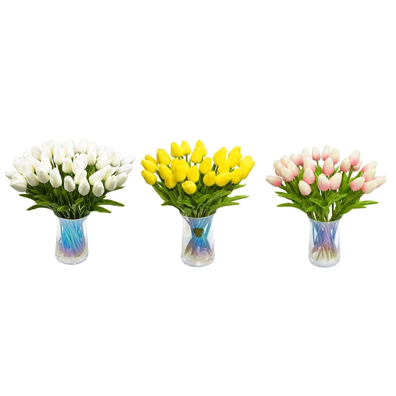 30Pcs Artificial Tulips Flowers Real Touch Tulips Fake Holland PU Tulip