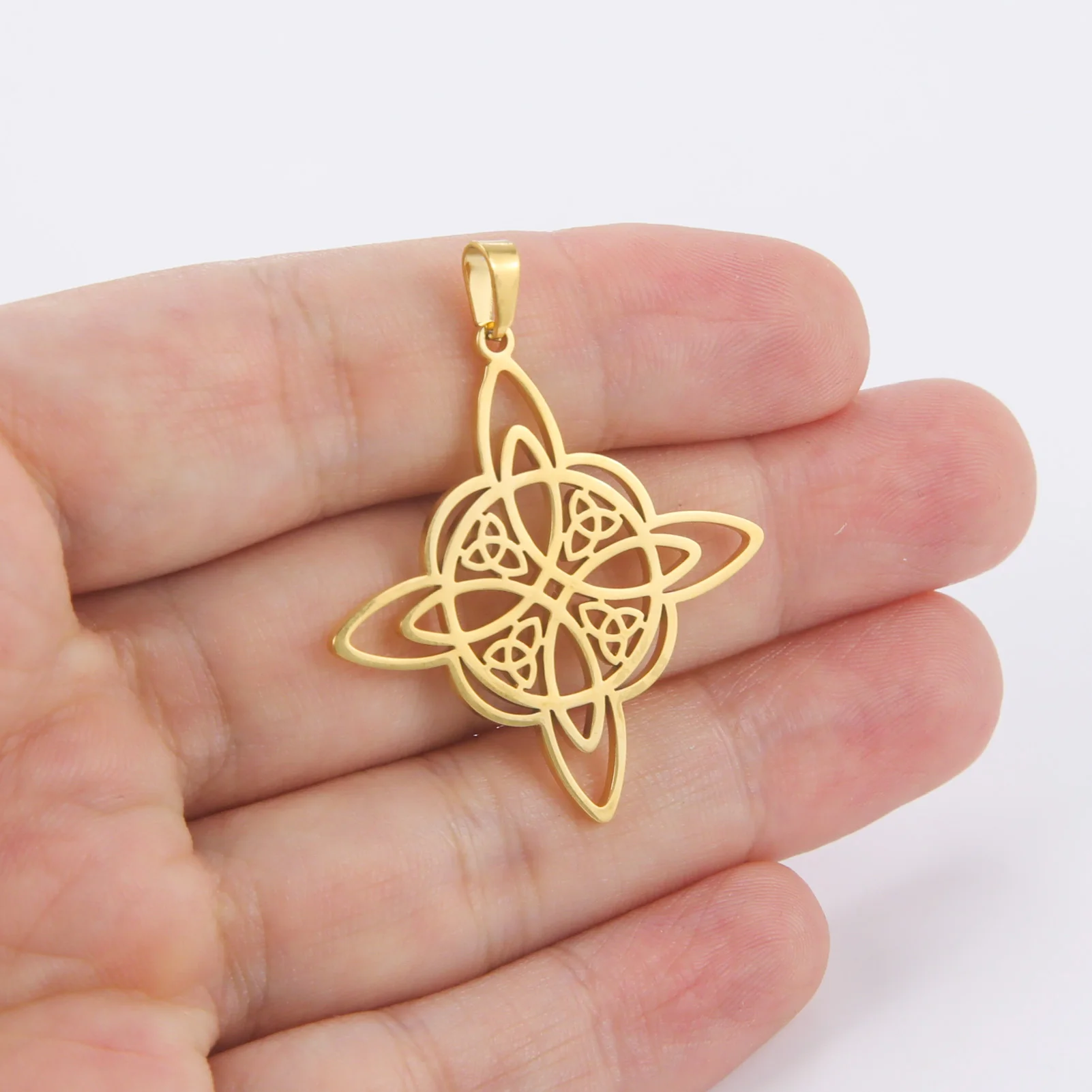 

Dreamtimes Stainless Steel Witch Knot Charm Irish Celtic Pendant DIY Handmade Bracelet Necklace Jewelry Gift