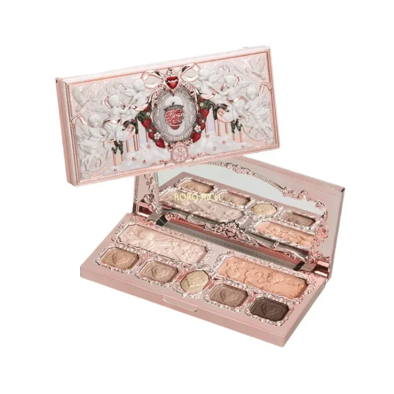 Flower knows Strawberry Cupid Collection Facial Complexion Palette Blush Eyeshadow Highlighter Face Bronzer Palette eye shadow eye shadow plate
