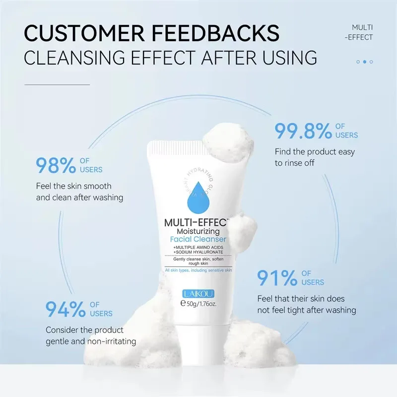 Deep Cleansing Facial Foam Gel Oil Control Acne Mark Removal Pore Refining Blackhead Eliminator Face Wash for Clearer Skin