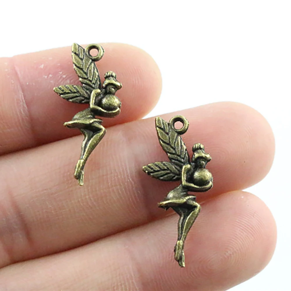 26x12mm 20 stücke Antike Bronze Überzogene Engel Mädchen Mit Flügel Handgemachte Charme Anhänger: DIY für armband necklace-P2-12