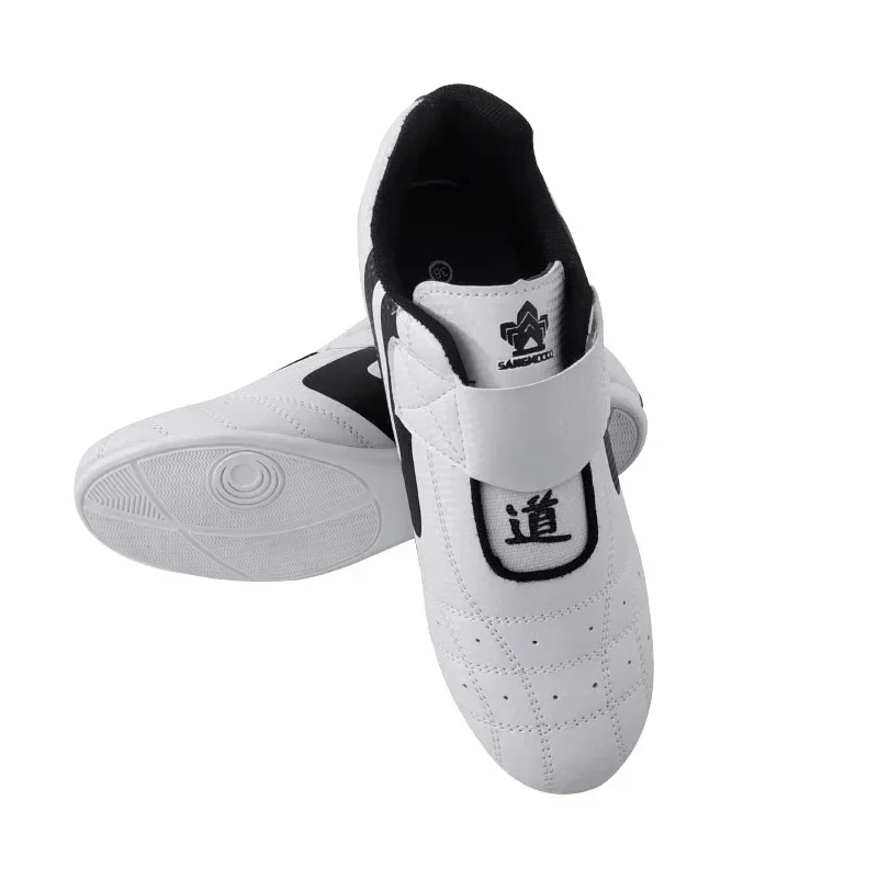 Taekwondo Shoes PU Material Black-white Breathable Martial Arts Shoes Size 30-44 Taekwondo