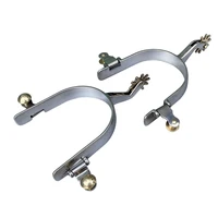 Stainless Steel Western Horse Spur Brass Rowel Buttons Horse Equipment 1