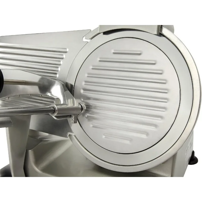 10" Premium Chromium-plated Steel Blade Electric Deli Meat Cheese Food Slicer Commercial and for Home use 240W BESWOOD250