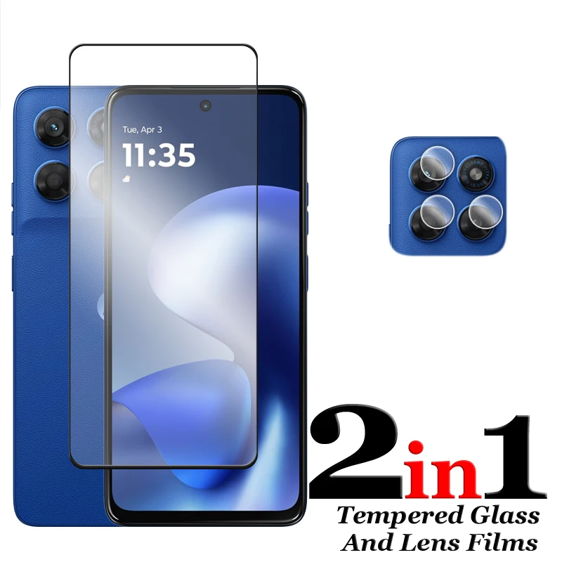 Premium Full Cover Tempered Glass Screen Protector with Camera Lens Film