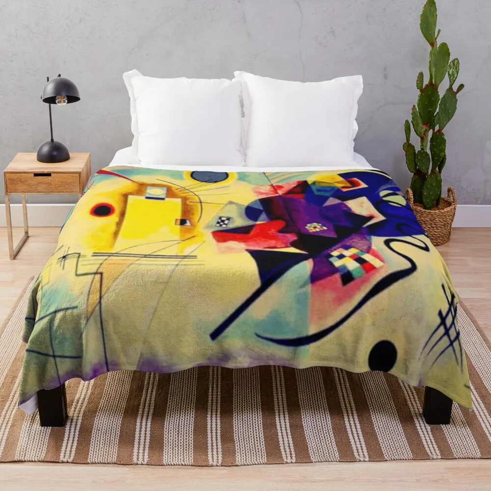 

Yellow-Red-Blue | Kandinsky Abstract Art Throw Blanket Big Thick Furry Couple Blanket