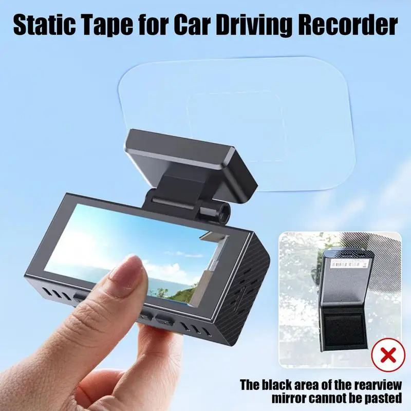 Dashcam HUD 용 6pcs 정적 스티커 자동차 앞 유리 용 다기능 유리 흡착 필름 Sun Protection Decals