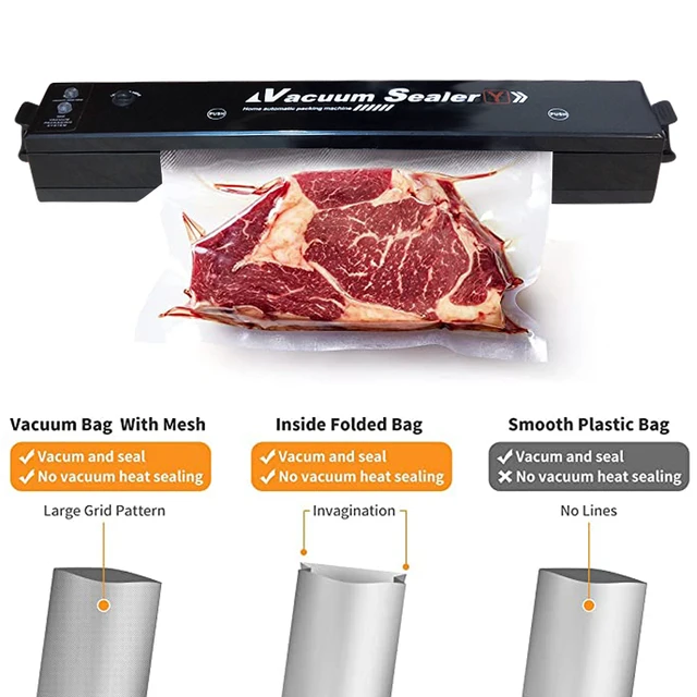 220V Household Food Vacuum Sealer Food Packaging Machine Film Sealer Vacuum Packer With 10pcs Vacuum Bags Kichen Tool EU Plug 2