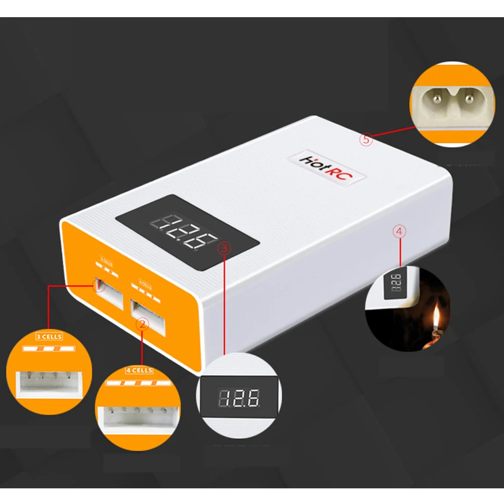 Hotrc A400 Digital 3S 4S 3000mah RC Lipo Battery Balance Charger LED Screen RC Quadcopter Drone