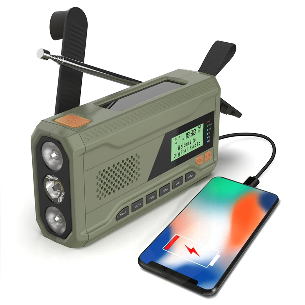 Emergency Radio with Flashlight BT Speaker Solar Radio Rechargeable Emergency Weather Radio for Emergency Camping Storm Survival