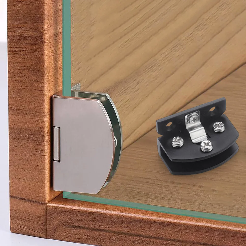 Door Hinges 1 Pcs Cake Cabinet Glass Hinge Punch-free Wine Cabinet Glass Hinge Furniture Hardware Accessories