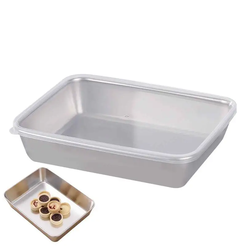 

Stainless Steel Baking Pans For Oven Metal Lunch Container Stackable Food Storage Kitchen Tool For Cake Bread Toast Salad