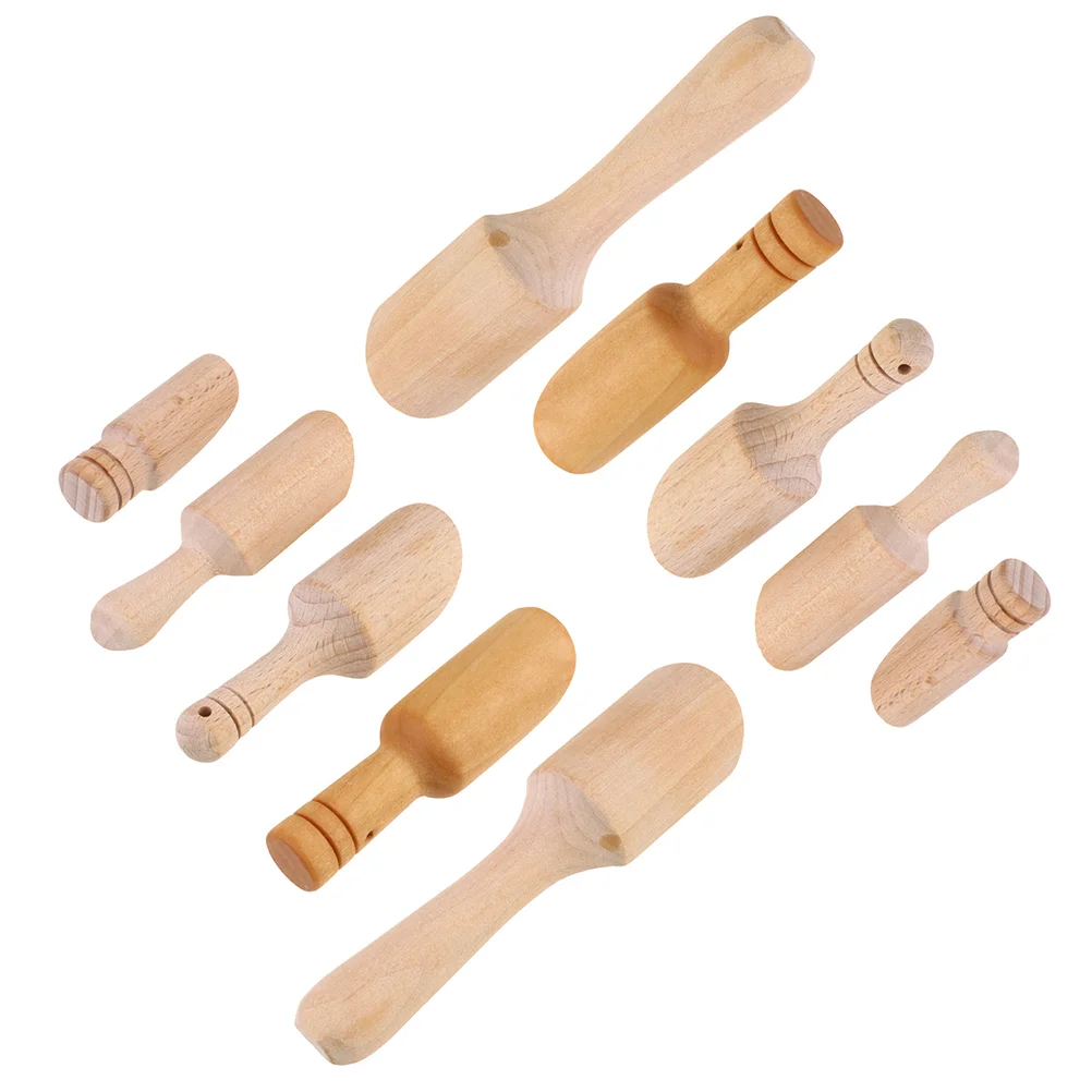 

2/3/5/6/8/10/12/15pcs Wooden Handle Small Salt Shovel Scoop Teaspoon Ground Milk Coffee Scoops Condiment