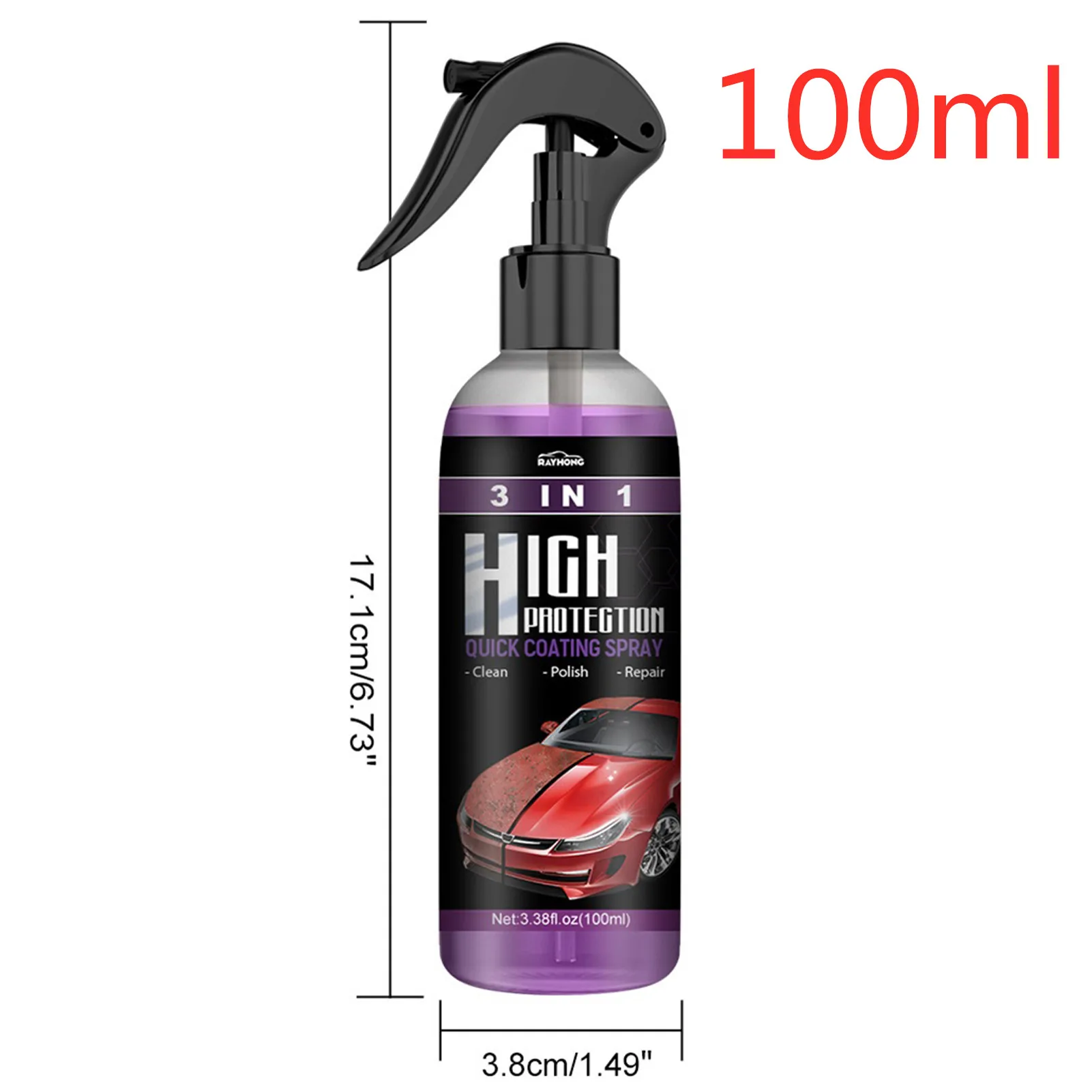 3 In 1 High Protection Quick Car Coating Spray Coat Ceramic Coating Car Wax  Polish 100ml Car Wash&wax Hydrophobic Top Coat - Paint Care - AliExpress