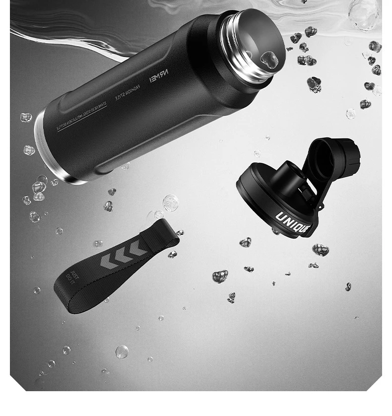 1L Isolierte Edelstahl-Flasche Thermoskanne mit Griff für Outdoor-Sport, Vakuum-Doppelwand-Trinkflasche – Detail 29