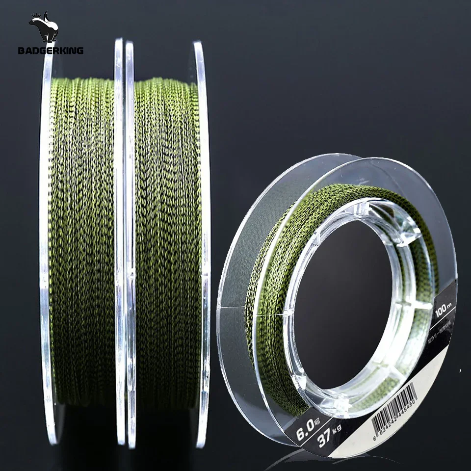 100m carp fishing leader line 4 strands PE braided fishing line multifilament line braid line Camouflage 4cord fishing line 4