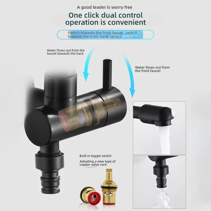 Copper Single Cold Faucet Wall Mounted 360 Rotate Bathroom Basin Faucets With Spray Gun Foldable Bathroom Pool Faucet