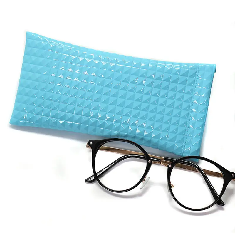 Candy Color PU Leather Sunglasses Bag For Women Men Glasses Case Wallet Storege Cases Portable Waterproof Glasses Storege Bags