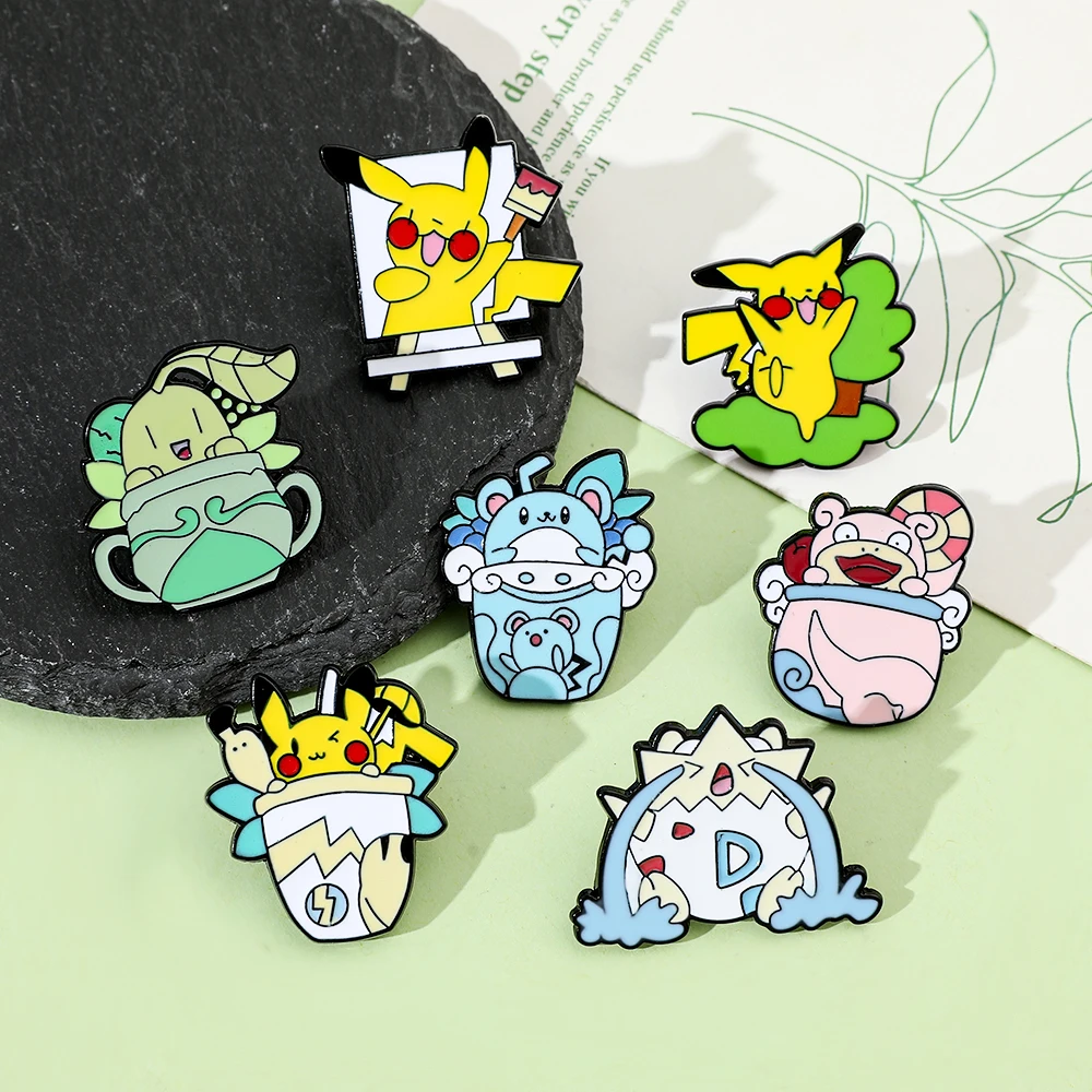 Charming Cartoon Character Enamel Lapel Pins - Aesthetic Accessories