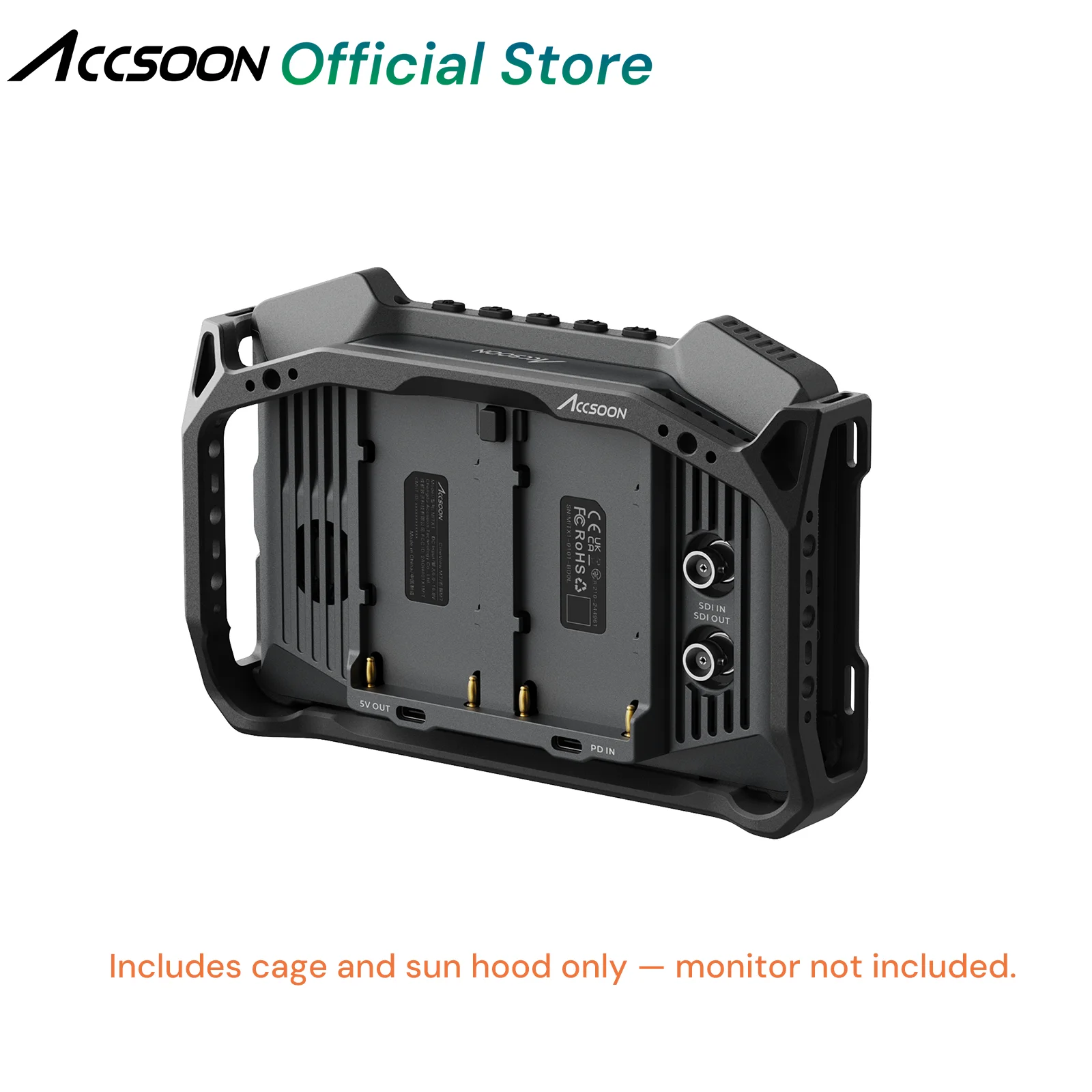 Accsoonモニターケージ（サンフード付き）、アルミ合金保護カバー 