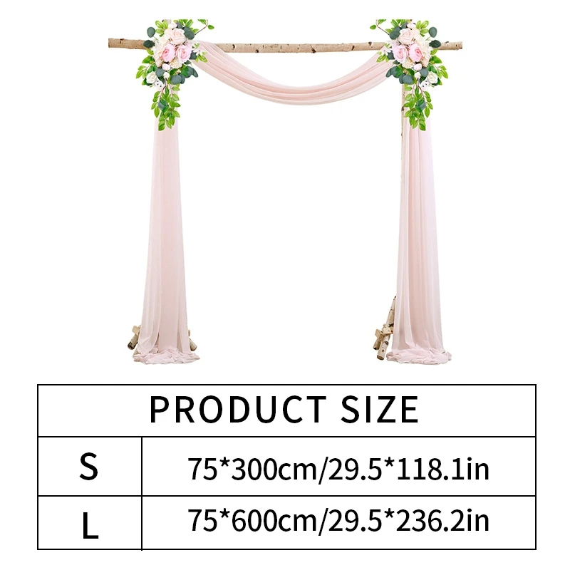 3/6m Wedding Arch Drape Fabric Sheer Chiffon Tulle Curtain For Banquet Birthday Party Backdrop Wedding Chair Sashes Decor Yarn 6