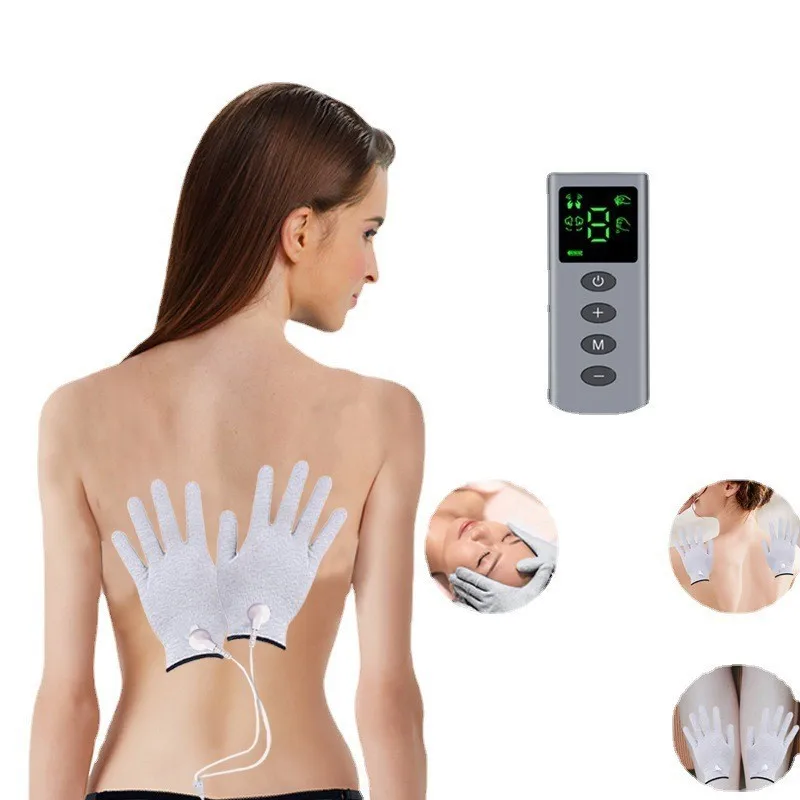 New TENS Massage Gloves Palm Massage Instrument EMS Pulse Portable Beauty Massage Physiotherapy Gloves