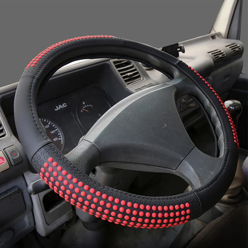 Car Truck Auto Van Truck Bus Coprivolante Wrap Per 40 42 45 47 50Cm 3 D Treccia Antiscivolo Sul Volante Nero Rosso Blu