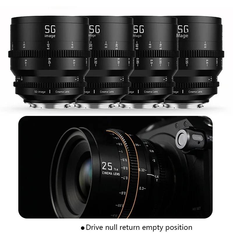 SGimage 25mm/35mm/50mm/75mm T1.4 Full Frame Cinema Lens Large Aperture Manual Prime Lens for Sony E L Mount Camera 2