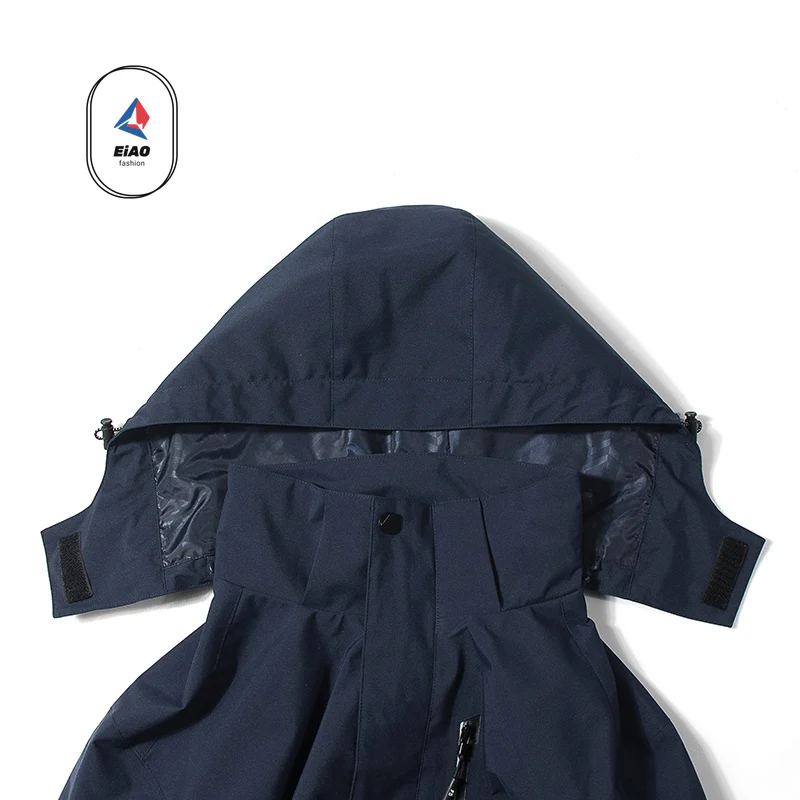 Spring  Autumn Jackets Casual Sports Detachable Hooded Workwear Outdoor Reflective  Wear-resistant Pockets Windproof Windbreaker