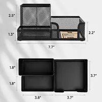 Multifuncional Desk Metal Mesh Pen Holder Organizer Office Supplies School Stationery Storage Case Pen Stand Desktop Accessories 6