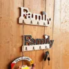Wooden Home Decoration Key Holder,Self Adhesive or Drilling Key Rack,Key Hook Wall Mounted,Key Holder for the Home White 1