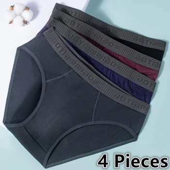 4 pacchi/lotto uomini di grandi dimensioni slip in cotone biancheria intima traspirante mutandine biancheria intima comode mutande mutandine L XL XXL 3XL 4XL 5XL 1