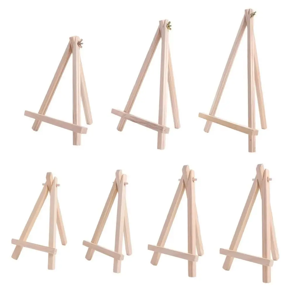 Supporto da Tavolo in Legno Pieghevole di Piccole Dimensioni per Esposizione Pitture, Artigianato Fai-da-te, a Forma di Triangolo, Supporto per Telefono da Scrivania