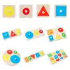 Geometric Shape Sorting Math Puzzle Colorful Preschool Learning Educational Game Baby Toy Wooden Toy Grasp Board 1