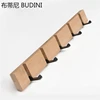 Creative Wall Hat Clothes Adhesive Solid Wood Wall Hangers  Folding Coat Hook Wooden Wall Living Room Kitchen Toilet Bamboo Rack 2