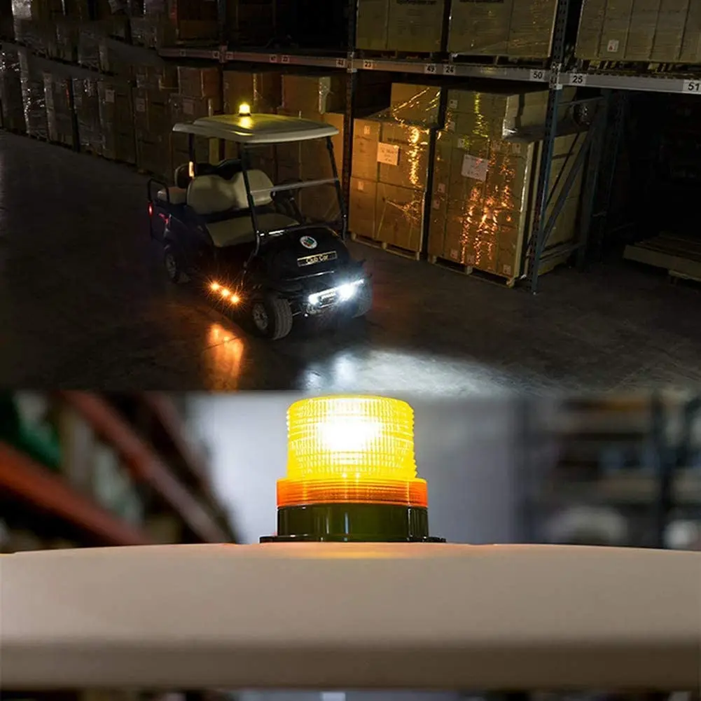 LED Strobe Light Circular Car Flashing Signal Magnetic Ceiling Police Emergency Lights Portable Warning Lighting 12-24V