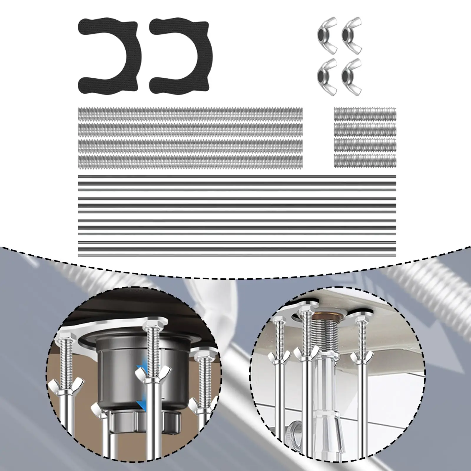 Undermount Sink Bracket Nonslip Repair System for Home Kitchen Washbasin Undermount Sink Bracket Nonslip Repair System for Home Kitchen Washbasin