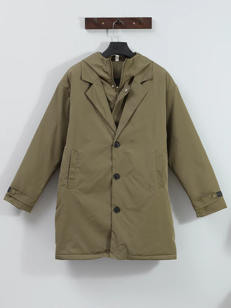 Trench Coat Men Casual Loose Large Size Trench Coat Autumn Street Warm Male Outcoat