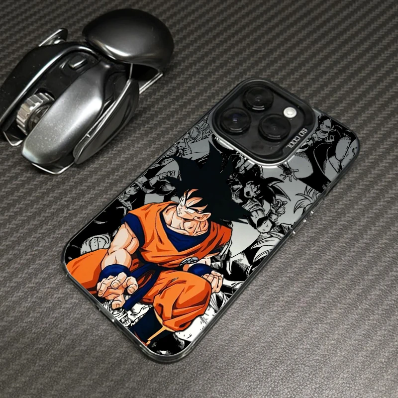 thumbnail image 1 of Funda de teléfono trasera plateada colorida de Dragon Ball Son Goku Comic para Apple iPhone 15 14 13 12 11 XS XR X Pro Max Plus, 1 of 5