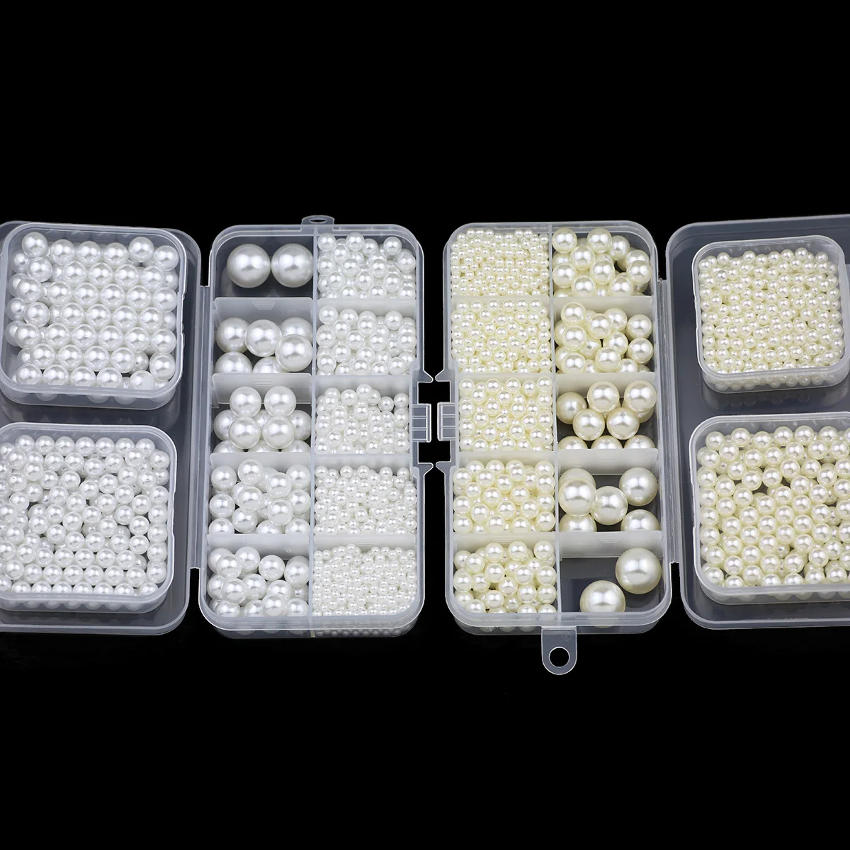 Kit de perlas de imitación sin agujeros de 2 ~ 14mm, caja redonda de cuentas sueltas acrílicas para decoración artística, collar, pulsera, fabricación de joyas DIY
