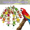 Bird Swing Toy Wooden Parrot Perch Stand Playstand with Chewing Beads Cage Playground for Budgie Birds 3